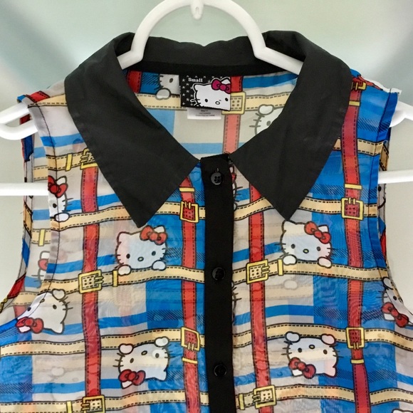 Hello Kitty Tops - Hello Kitty NEW Unique Sanrio Sleeveless Top
